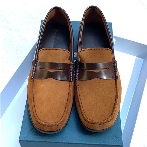 Sandrino Lucho Tan Suede Leather Loafers - Picture 2 of 8